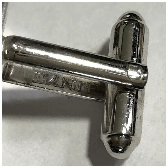 Vintage DANTE Modernist Silvertone & Blue Sodalite Stone Cufflinks - Picture 5 of 6